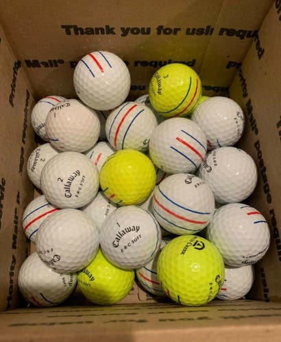 36 AAAA Callaway Triple Track Golf Balls White and Yellow Mix