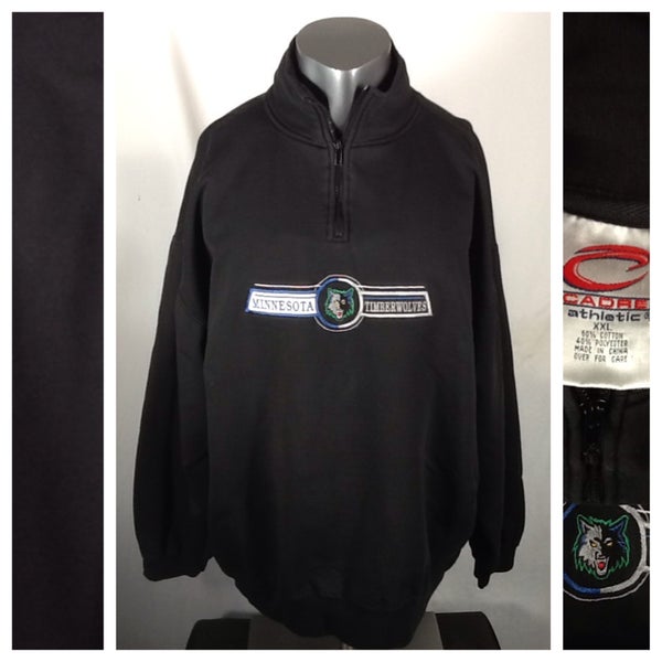 Vintage Minnesota Timberwolves Quarter Zip Sweatshirt (2XL) Embroidered NBA