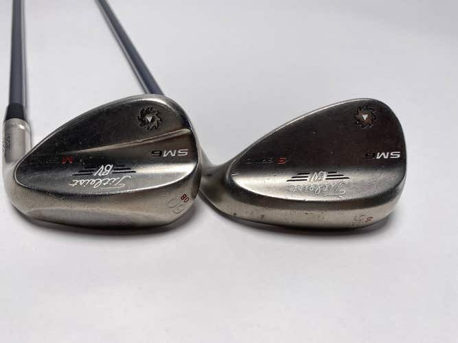 Titleist Vokey SM6 Steel Grey Wedge Set 56* 10 60* 8 Kuro Kage Tini Senior RH