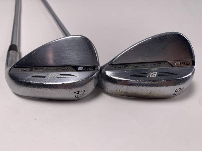 Titleist Vokey SM8 Tour Chrome Wedge Set 54* 10 | 58* 10 AMT S300 Black Stiff RH