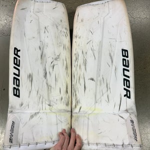White Small 33+ Senior Bauer Supreme Shadow Goalie Leg Pads (Used)