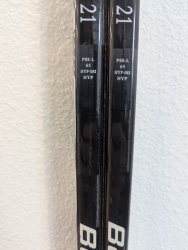 Bauer VAPOR HYPERLITE Stick LEFT P88 65 flex INT D1 Pro Stock - 2 PACK