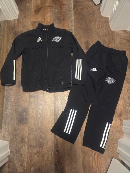 LA Junior Kings Black Small Kids Unisex Adidas Rink Warmup Suit (Used)