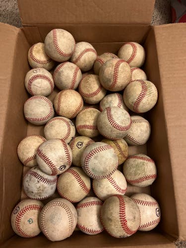 Lot of 32 Heavily Used Leather (Mostly Rawlings) Baseballs