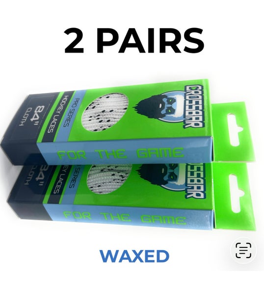 Crossbar Waxed Hockey Laces – 2 Pairs – New