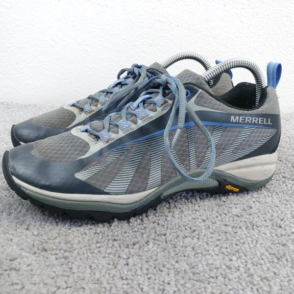 Merrell Siren Edge 3 Trail Hiking Shoes Womens Size 8.5 Sneakers Gray Blue