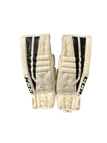 Used CCM EXTREME FLEX 760 Goalie Leg Pads Junior White 28" 11873-S000227461