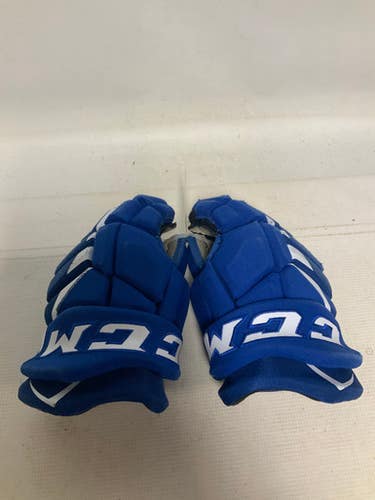 Used CCM FT485 Junior Gloves Royal Blue 12" 11823-S000036768