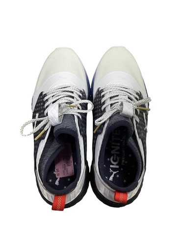 Used Puma IGNITE Mens Golf Shoes White/Red/Navy Senior 9.5 11613-S000173391