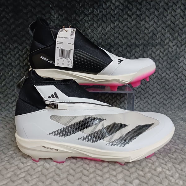 Adidas Adizero Impact+ TPU Men's Baseball Cleats White Black Pink Size 10.5