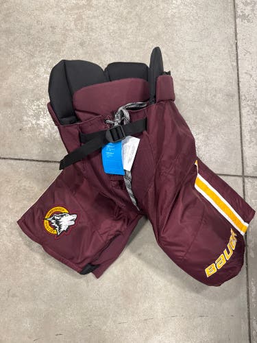 Maroon & Yellow Bauer Custom Nexus Elite Hockey Pants (New) | Humberview Huskies Senior Large