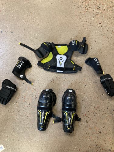 Youth Large Pure Hockey Starter Kit (Chest, Elbows, Gloves, Shins) (Used)