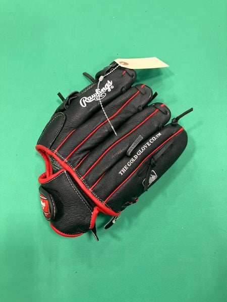 Black Rawlings Sure Catch LH Outfield Baseball Glove 11" (Used)