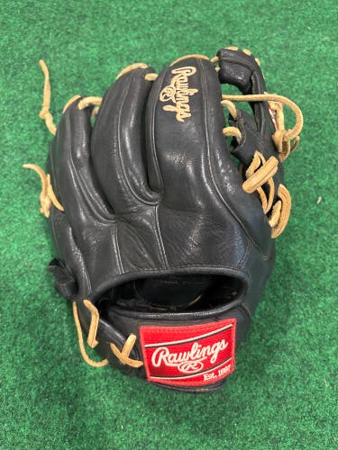Black Rawlings Gold Glove RH Infield Baseball Glove 11.5" (Used)