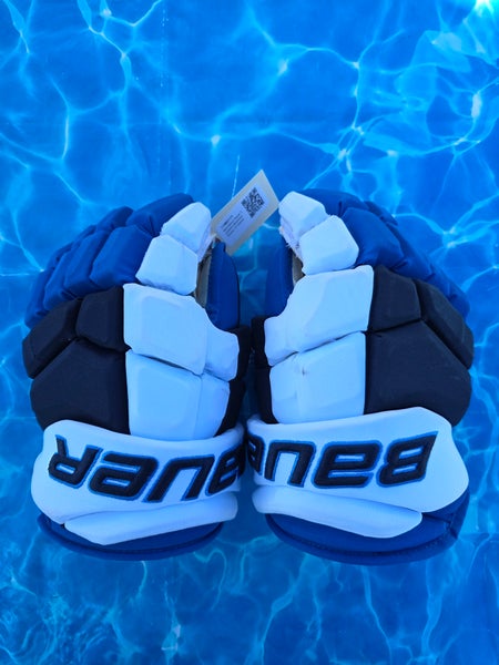 Blue Senior Bauer Supreme Ultrasonic Gloves 13" (Used)