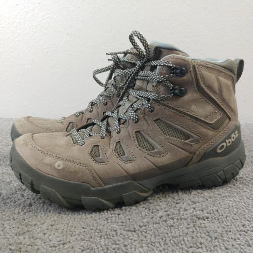 Oboz Sawtooth X Mid B-Dry Hiking Boots Womens Size 8.5 Brown Cordura Trail Shoes