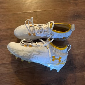 UMBC Lacrosse Team Issued Under Armour White Cleats Mens 10.5