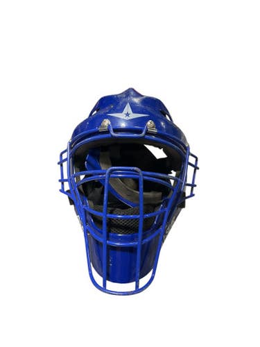 Used All-Star CATCHER HELMET Catchers Helmet w/Mask Royal Blue SM 11834-S000044499
