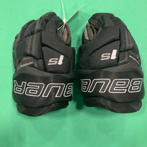 Black Youth Bauer Supreme 1S Gloves 9" (Used)