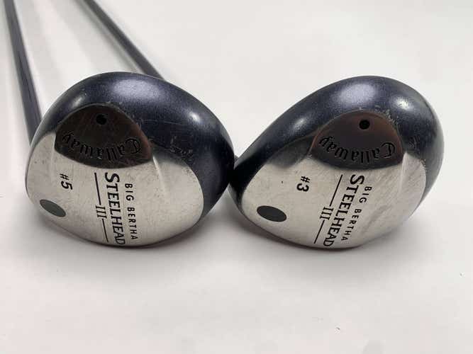 Callaway Steelhead III 3 & 5 Fairway Wood Set 15* 18* System III Firm Mens RH
