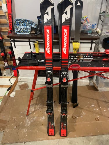 Nordica Dobermann SLJ WC 143 cm Racing Skis With Marker TCX 10 Bindings Max  (Used)