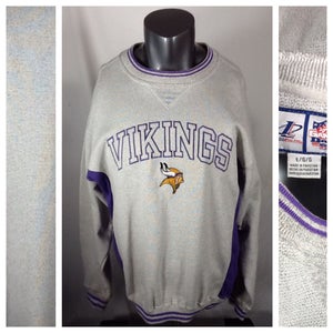 Vintage 90’s Minnesota Vikings Sweatshirt (Large) Logo Athletic Gray Crewneck