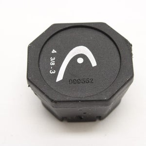 HEAD "BLACK / NEW LOGO" TENNIS RACQUET BUTTCAP. SIZE #3 (4 3/8) + STAPLES