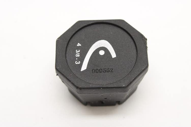 HEAD "BLACK / NEW LOGO" TENNIS RACQUET BUTTCAP. SIZE #3 (4 3/8) + STAPLES