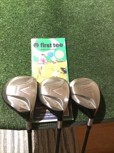 Taylormade V-Steel Woods Set (T/S 13* Wood, 5W, 7W)Stiff MAS2 Ultralite Graphite