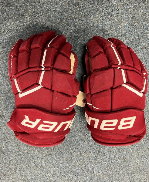 Red Senior Bauer Supreme Ultrasonic Gloves 13" (Used)