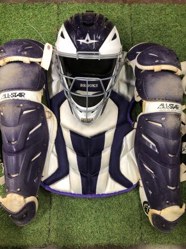 Purple/White Intermediate All Star System 7 Axis Catcher's Set (Used)