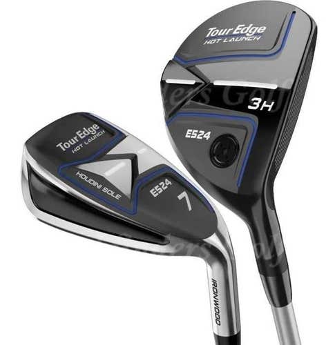 NEW Lady Tour Edge Hot Launch E524 5H,6-PW,SW Iron Set Ascent 50 Graph Ladies/HC