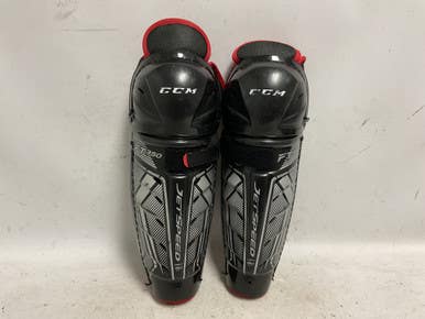 Used CCM JETSPEED FT350 Junior Shin Guards White/Black/Red 11" 11855-S000197370