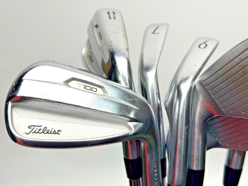 Titleist 2021 T100 4-PW Iron Set AMT Tour White S300 Stiff Flex