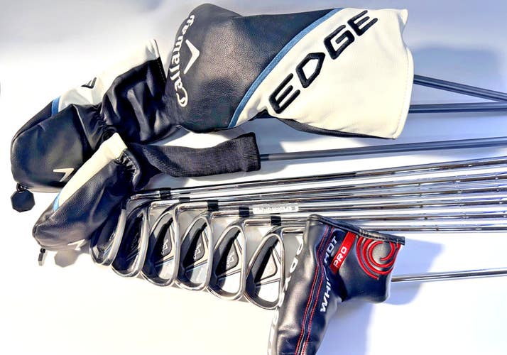 Callaway Edge Complete Set Stiff Steel RH Mens Driver 3W Hybrid 6-PW SW Putter