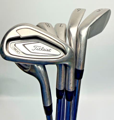 Titleist T300 5-PW Iron Set AMT Black S300 Stiff Flex Golf Pride White Grip