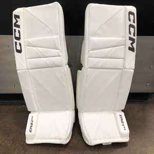 White 30" Intermediate CCM Extreme Flex E6.9 Goalie Leg Pads (New)