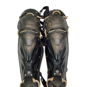 Used Under Armour SHIN GAURDS Catchers Leg Guards Black Junior 11347-S000262006