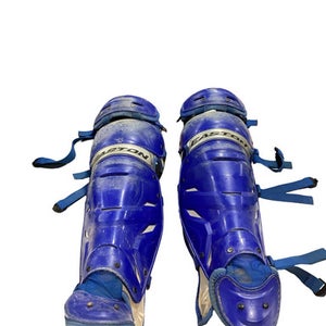 Used Easton ADULT SHIN GUARDS Catchers Leg Guards Royal Blue Intermed 11347-S000261800