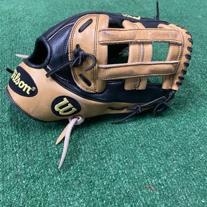 Black Wilson A2K RH Outfield Baseball Glove 12.75" (Used)