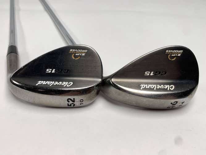 Cleveland CG15 Black Pearl Wedge Set 52* 10 | 56* 14 Traction Wedge Mens RH