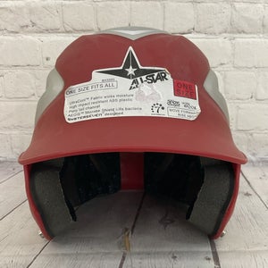 ALL STAR BH3000 Youth Ultra-Cool Softball Helmet Matte Red Grey 6 1/2" - 7 3/4"