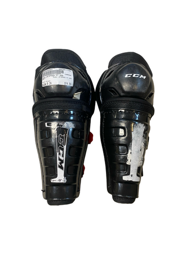 Used CCM JETSPEED FT 455 Junior Shin Guards Black 8" 11706-S000369991