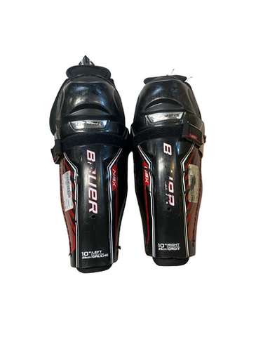 Used Bauer NSX Intermediate Shin Guards Black 10" 11706-S000370132