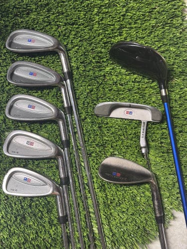 USKG US Kids Golf Tour Series TS-6 Iron Set 6-PW-SW,3W, Putter 60-41 Junior Flex