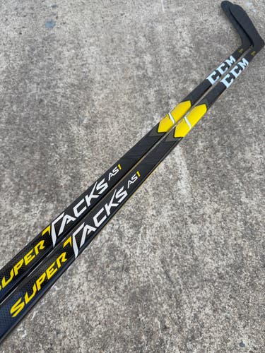 2 PACK CCM Super Tacks AS1 Pro Stock Hockey Stick Grip 85 Flex Left P91 Curve 7194
