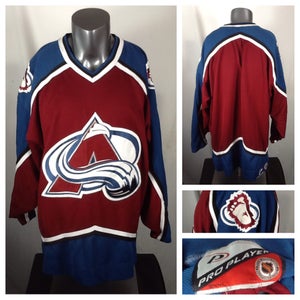 Vintage Pro Player Colorado Avalanche Hockey Jersey (XL) 90’s Men’s Red Blue
