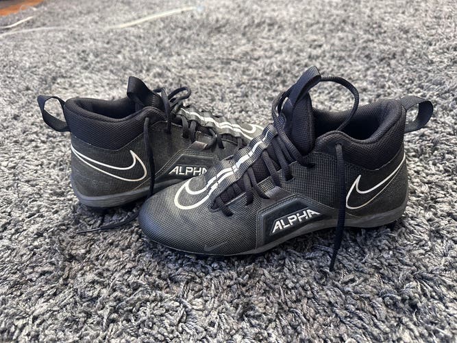 Black Unisex Size M 8.0 (W 9.0) Nike Alpha menace varsity 3 Cleats (Used)