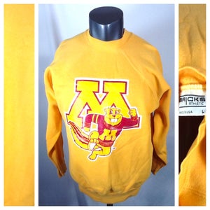 Vintage 90’s Minnesota Gophers Crewneck Sweatshirt (Large-Short Length) Gold