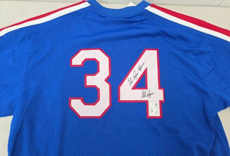 Rangers NOLAN RYAN Autograph "The Ryan Express" Signed Baseball JERSEY FANATICS